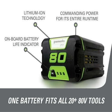 Greenworks - 80 Volt 2Ah Battery (Charger not included) - Green