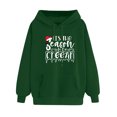 thumbnail image 5 of Odeerbi Christmas Hoodied Sweatshirt For Women Print Long Sleeve Pocket 2024 Casual Pullover Shirt Blouse Green, 5 of 5