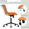 thumbnail image 3 of YOUNIKE Modern Office Chair with Wheels Adjustable Ergonomic Desk Task Chair in Mid-Back Orange PU Design, 3 of 9