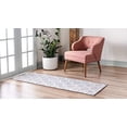 thumbnail image 2 of Unique Loom 3145455 2 x 6 ft. Rounded Trellis Frieze Runner Rug, Light Gray, 2 of 2