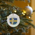 thumbnail image 7 of 3drose, Image of Exotic Sweden Map on Swedish Flag, Circle Porcelain Ornament, 7 of 7