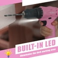 thumbnail image 5 of NEWBEAT Pink Cordless Drill Set, 12V Power Drill with Battery and Charger, 3/8" Keyless Chuck, 2 Variable Speed, Electric Power Tools for Women Diy, 5 of 6