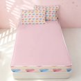 thumbnail image 4 of Erosebridal Cartoon Hearts Zipper Full Size Comforter Sets with Fitted Sheet and 2 Pillowcases, Kawaii HeartZipper Bedding Set, Pink Reversible, Peach Heart, Pink Reversible, 4 of 7