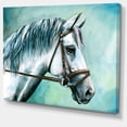 thumbnail image 2 of Cheval Gris sur Fond Bleu - Toile Animal Art Imprimer, 2 of 3