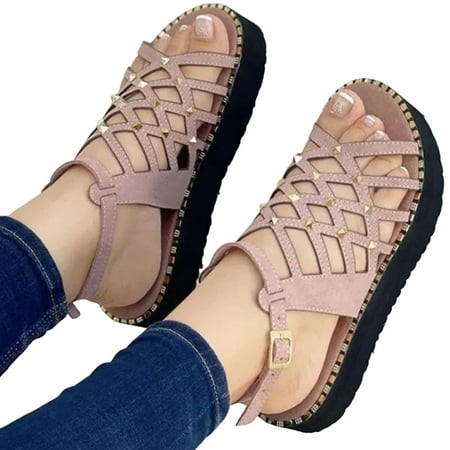 

Woman s Thick Sole Beach Shoes with Non-slipped Sole Wear Resistant Shoes for Valentine s Day Christmas Gift 42 Pink