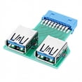 thumbnail image 4 of JSER Dual USB 3.0 A Type Female to Motherboard 20/19 Pin Box Header Slot Adapter PCBA, 4 of 6