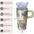 thumbnail image 3 of Paisley 20 Oz Insulated Travel Mug with Handle Straw Lid for Iced Coffee and More, 3 of 6