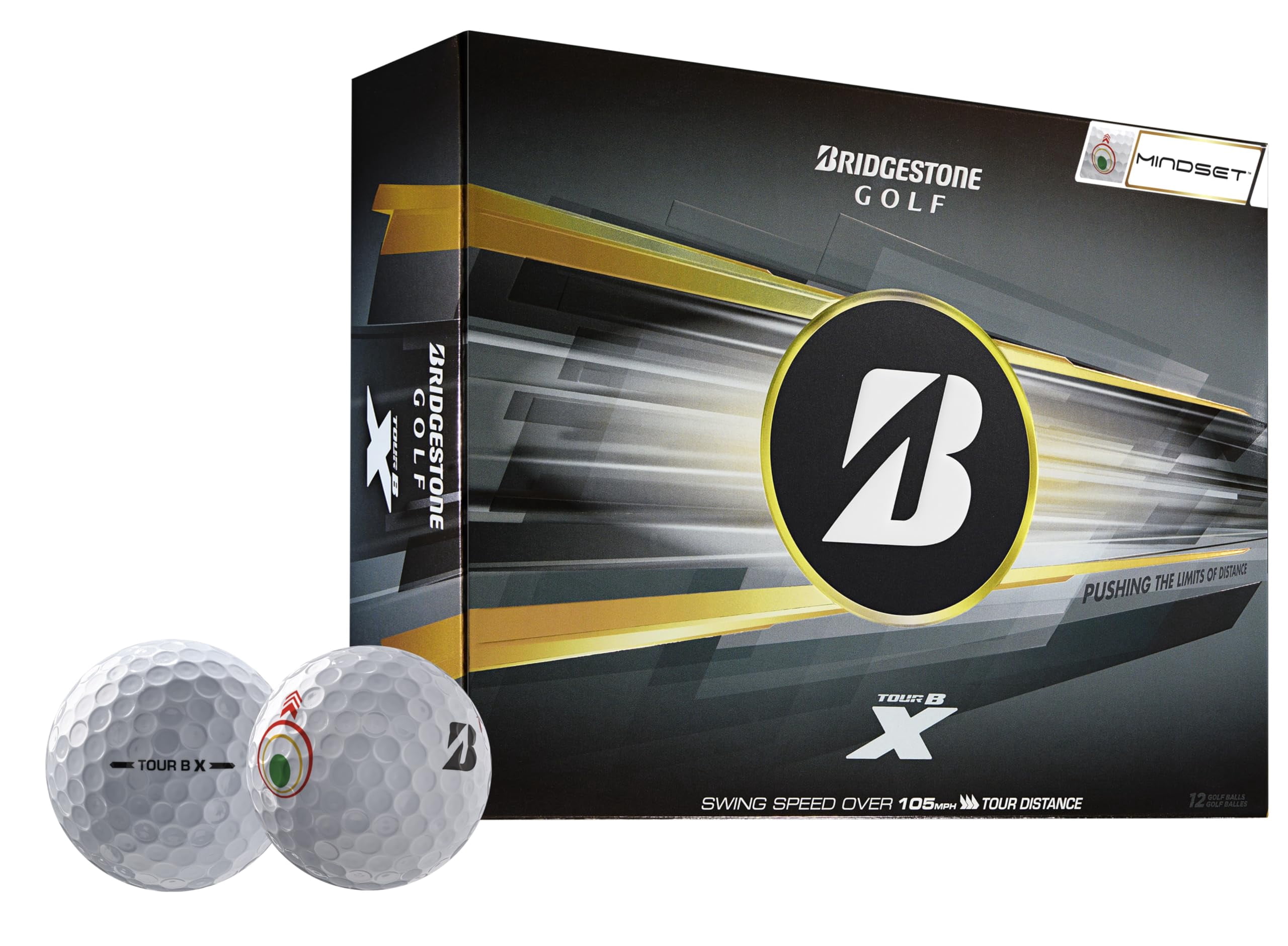 Bridgestone Tour B RX 2022 Ultimate Distance Golf Balls, 12 Pack