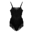 thumbnail image 5 of iEFiEL Womens Rhinestone Tassels Latin Dance Dress Tango Fringed Leotard Dress Black S, 5 of 7