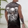 thumbnail image 4 of adaychics Skull Tank Top Men Gothic Skull Print Workout Tank Top Sleeveless Muscle Tee for Streetwear Holiday Party, 4 of 7