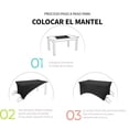 thumbnail image 3 of 2 Mantel Elástico para Mesa Rectangular, Mantel Ajustable, Funda de Mesa Elástica Lavables y Resistentes a Las Arrugas, Mantel Rectangular Negro de Elastano (4 Pies), 3 of 9