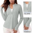 thumbnail image 5 of ZyeKqe Womens Long Sleeve Shirts Quarter Zip Sun Protection Golf Workout Tops Quick Drying Active Tennis Shirts, 5 of 10