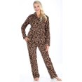 thumbnail image 4 of Women’s Plush Fleece Long Sleeve 2-Piece Button-Down Pajamas PJ Set, 4 of 6