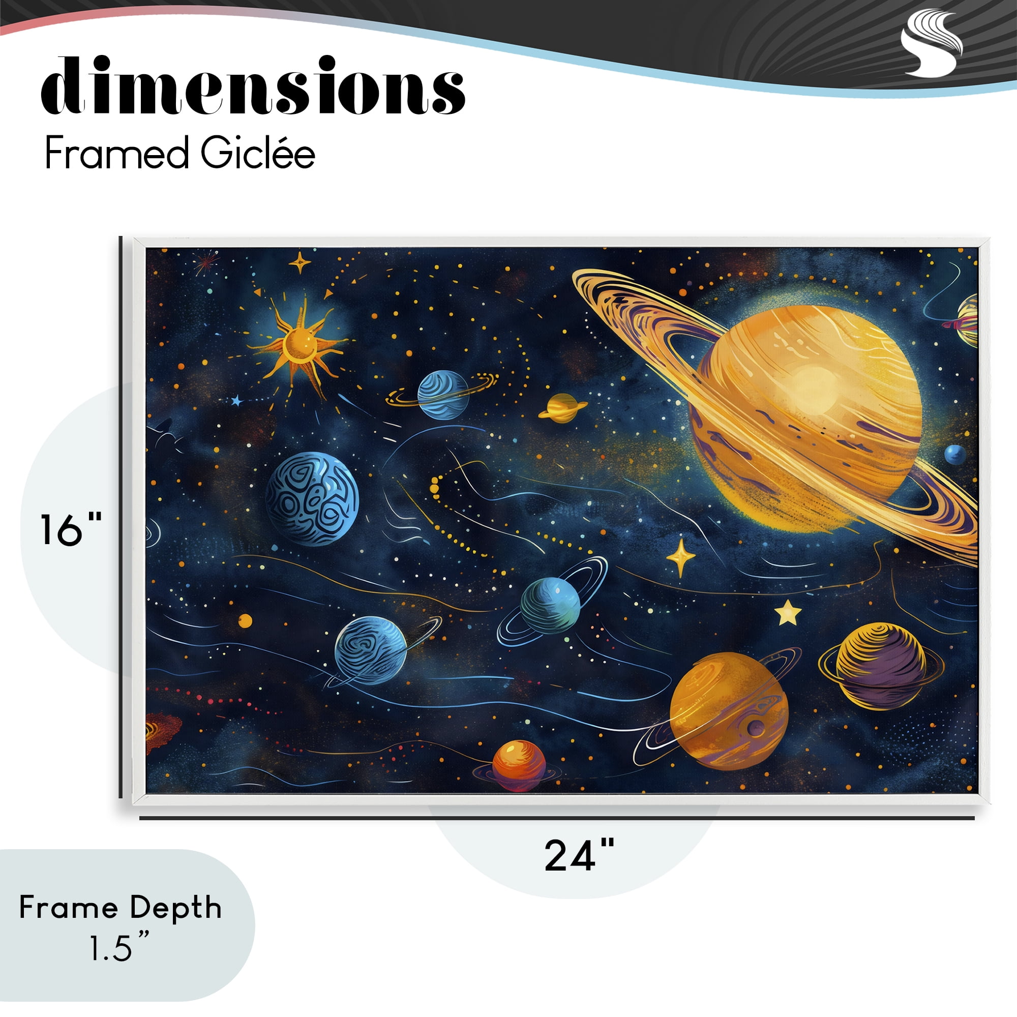 Stupell Industries Two Suns Galaxy Scene White Framed Giclee Art, design by Creative Studio