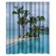 thumbnail image 1 of YUSDECOR Ensemble de Rideau de Douche Imperméable Tropiques avec Crochets Accessoires de Salle de Bain Taille 60x72 Pouces, 1 of 2