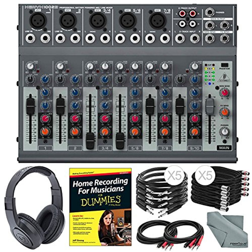 Behringer XENYX 1002B 10Channel Audio Mixer and Accessory Bundle with