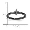 thumbnail image 2 of 925 Sterling Silver Stackable Ruthenium Plated Religious Faith Cross Ring Size 7 Stackable Ring for Women, 2 of 2