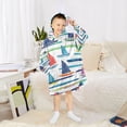 thumbnail image 6 of FORMRS Wearable Blanket Hoodie with Sleeves for Kids Cozy Flannel Sweatshirt, Colorful Sailboats, 6 of 7