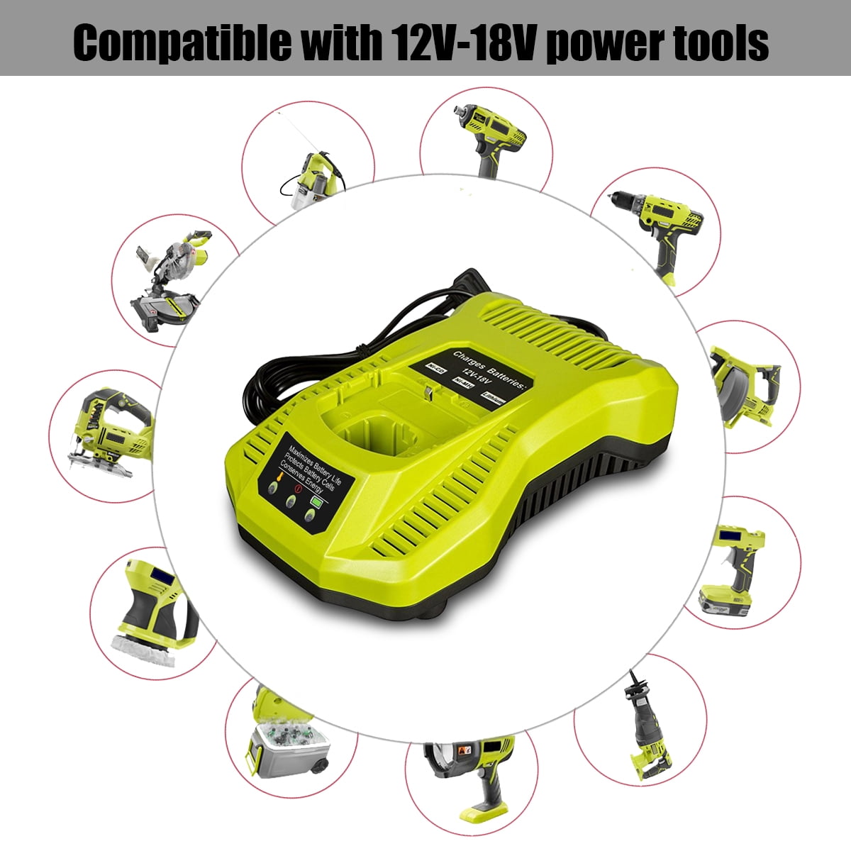 P117 18V Battery Fast Charger Replacement for Ryobi 18V Battery Charger P117 P118 P131 Fast 18V Charger PBP005 P108 PBP004 P193 P194 P190 P192 P191 ONE+ Plus Battery Charger