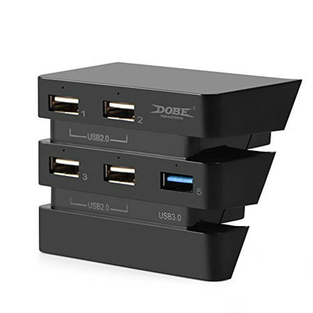 5-Port USB Hub for PS4 Pro, 2.0 & 3.0 Expansion Hub Controller Adapter for PS4 Playstation, Connected with Keyboard, Mouse, (Best Connected Home Hub)