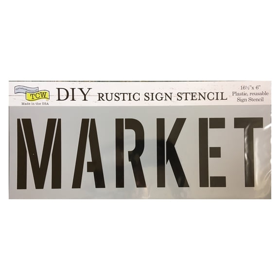 The Crafter's Workshop Stencil, Market, 16.5" x 6"