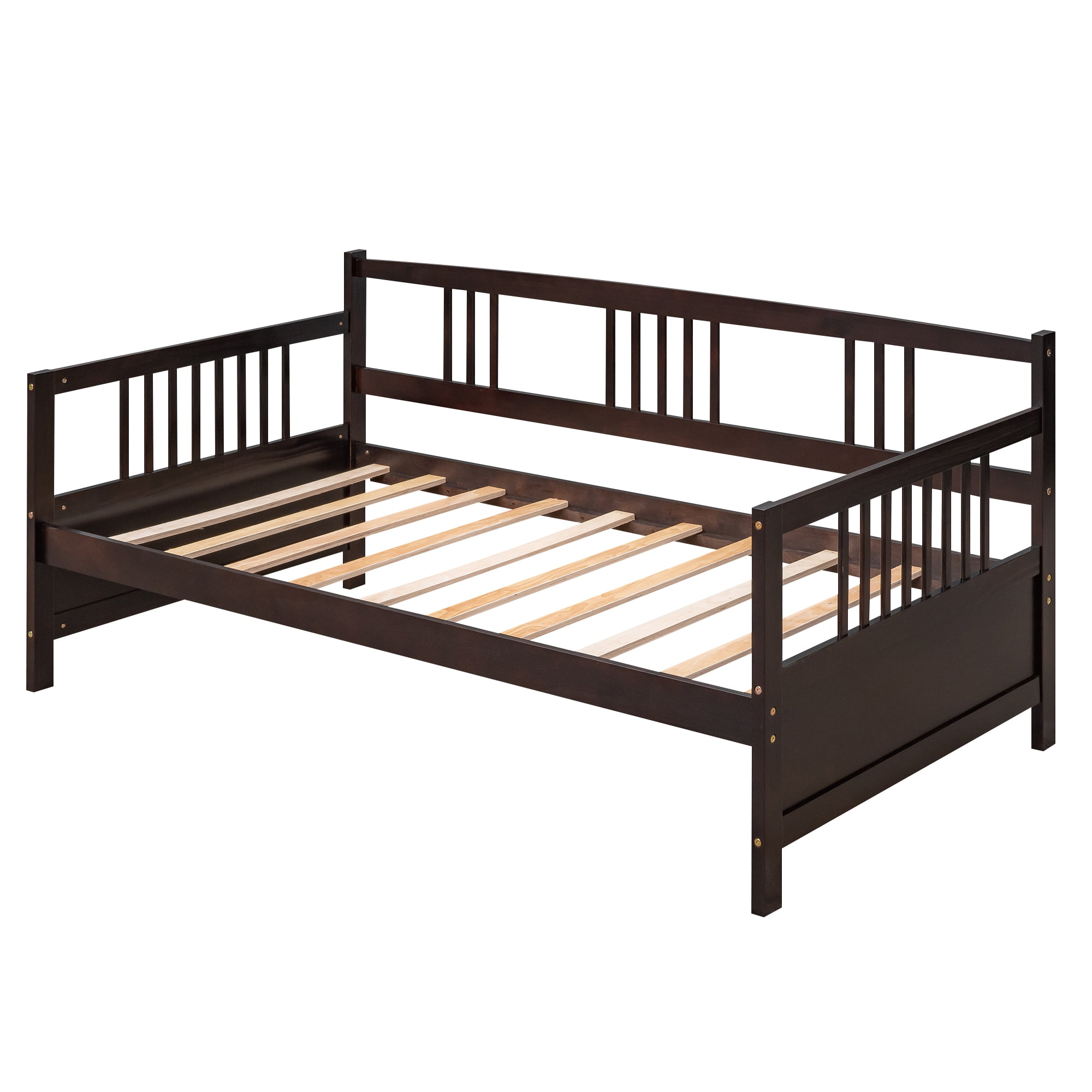 Gewnee Solid Wood Twin Size Daybed with Wooden Slats Support,Espresso