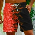 thumbnail image 5 of Rciityk Mens Swimming Trunks Shorts Elastic Waist Drawstring Shorts Flame Print Straight Beach Shorts Fashion Casual Comfort Shorts with Pockets, 5 of 8