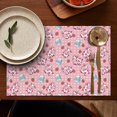 thumbnail image 5 of Pink Cow Milk Strawberry Pattern Summer Placemats Table Placemats Set Of 4-Linen Kitchen Washable Placemats Table Mats 11.8"x17.7" Non-Slip Heat Resistant, 5 of 6