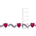 thumbnail image 2 of Everly Women's 9 1/10ct TGW Created Ruby and Diamond-Accent Sterling Silver Heart Bracelet - G-H, I3, 2 of 9