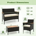 thumbnail image 3 of Gymax 8 Piece Outdoor Patio Rattan Furniture Set Rattan Conversation Set w/ Chairs & Loveseat, 3 of 10