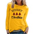 thumbnail image 1 of Camisas Navideñas Para Mujer Tops de Manga Larga Blusa de Cuello Redondo Con Estampado de Letras de Árbol de Navidad Para Mujer Odeerbi  ODB208440, 1 of 6