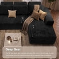 thumbnail image 6 of Garaneeds 113" Oversized U Shaped Sectional Sofa for Living Room, Modular Boneless Cloud Couch with Chaise, Corduroy Deep Seat Sofa, High Back Support, No Assembly Required, Black, 6 of 12