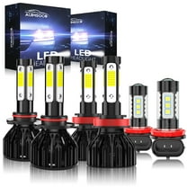 9005 H11 H11 Super White 4000LM LED Headlights Bulbs Combo Kits For Jeep Grand Cherokee 2012 2013 2014 2015 2016, 6Pcs 6000k High/Low Fog Light, Non-polarity, 50000 Hours Lifespan