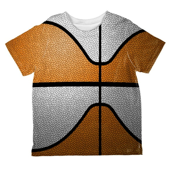 Championship Basketball Orange & White All Over Toddler T Shirt