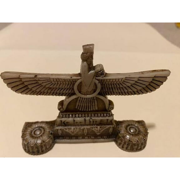 SPIRIT OF ART | Zarathustra, Ahura Mazda, Statue, Size: 4" x 3", Color Ivory, Impressive Sculpture of The Farvahar, Made by Resin, Nice, New Gift, Home Decor, Collectible, Decorative, Handmade