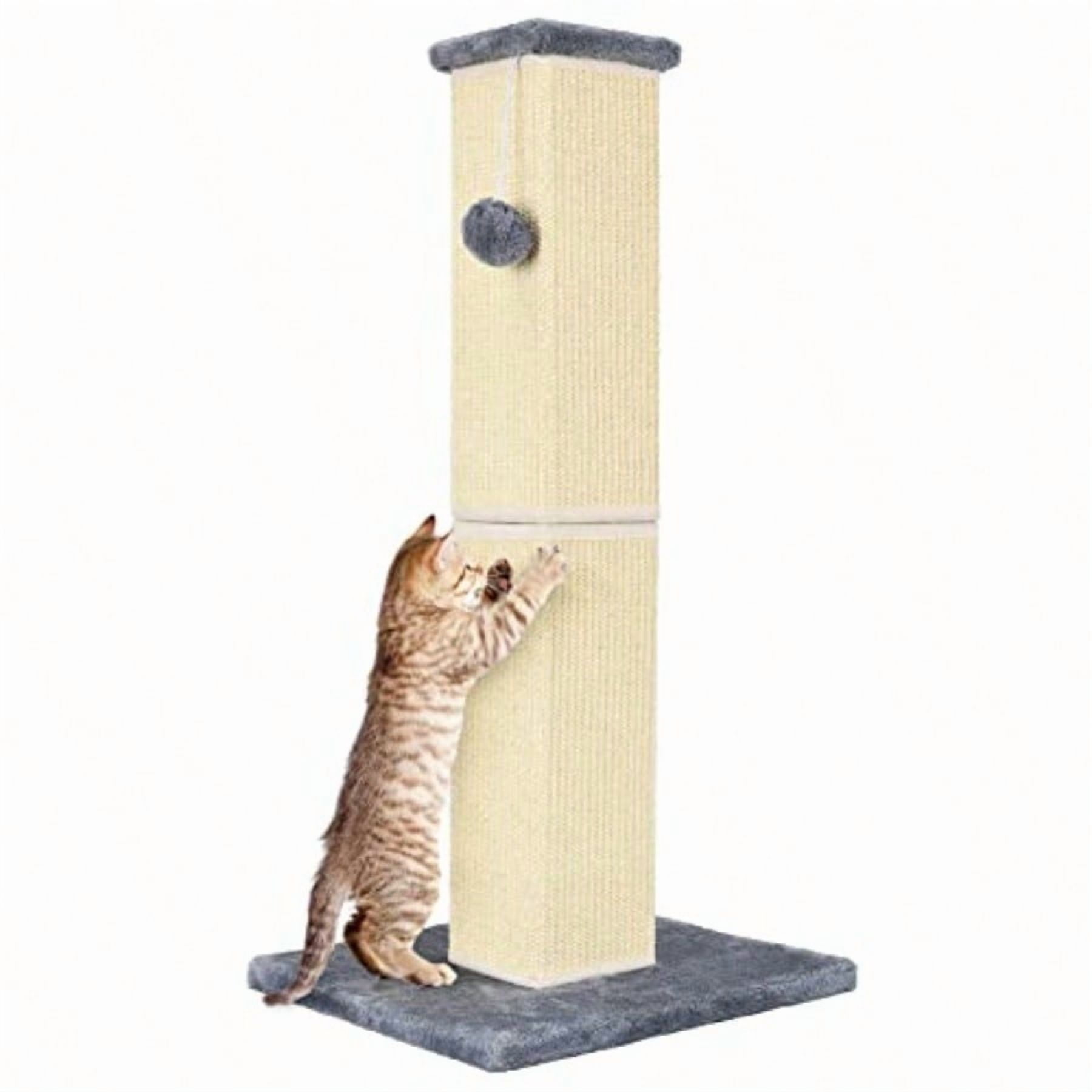 Cat Scratching Post 32 Inch For Indoor Large Cats And Kitten Nature Sisal Tall Cat Scratch Post Sisal Cat Scratcher Improve Cat's Scratching Habits And Protect Your Furniture Grey
