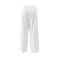 thumbnail image 6 of Men's Casual Beach Pants, Trousers, Elastic Waist Button Bandage Pockets, Lightweight Quick Dry Stretchy, for Vacation Hiking Daily, Summer | AKLJWH,White 2XL, 6 of 7