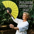 thumbnail image 2 of 20 Pcs Hand Fans for line Dancing Bulk, Chinese Kung Fu Tai Chi Hand Fans for Women Foldable for Festival Dance Party (Yellow), 2 of 8