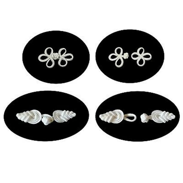 Off White Or Black Chinese Frog Decorative Button Knot Closure Lot Of 6 Pairs Walmart Com