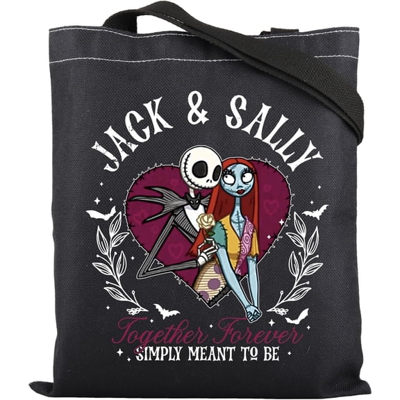 Movie Inspired Gift Jack And Sally Lover Tote Bag Valentine Gothic Gift Simply Meant To Be Handbag