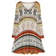 thumbnail image 3 of Boho Geometric Stripes Long Sleeve Dresses For Women Vintage Elegant Party Dress Oversized V-neck Dress S-8XL, 3 of 7