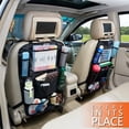 thumbnail image 2 of Organizador de asiento trasero de coche, paquete de 2 organizadores de asiento de coche con soporte para tableta con pantalla táctil, 10 bolsillos de almacenamiento para asiento trasero de coche y al, 2 of 5