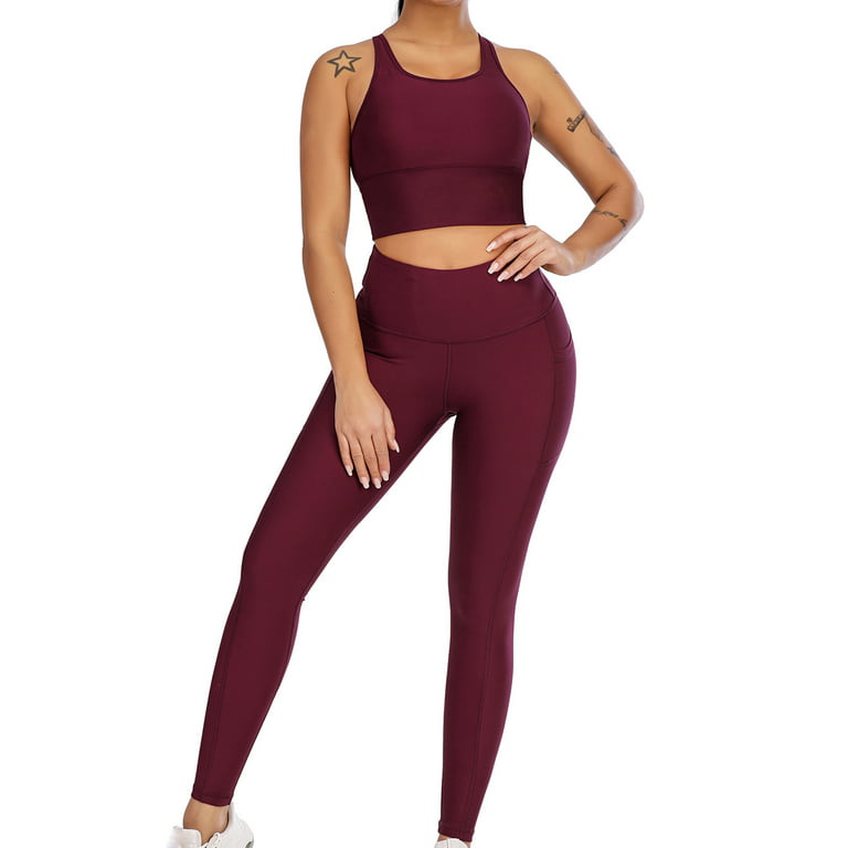 Efsteb Women'S Workout Yoga Pants with Pockets Fitness Booty Lift