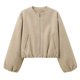 thumbnail image 3 of Chaqueta Corta Informal con Cremallera para Mujer, Estilo Universitario, Abrigos de Moda con Bolsillos de Ribete Caqui S, 3 of 7