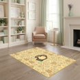 thumbnail image 2 of ODIKA 4'x6' Ultra-Soft Area Rug, Hand Holding Cup Graphic Art With Boho Vintage Geometric Border Funny Flowing None Washable, Bare feet friendly, Silk-Touch for Bedroom Home office, 2 of 7