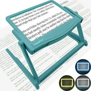 MAGNIPROS 5X Large LED Full Page Magnifying Glass with Collapsible Hands-Free Stand & 3 Color Modes to Reduce Eye Strain, Ideal for Reading Small Prints, Crafting, Low Vision & Seniors
