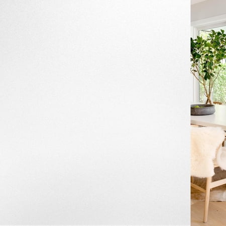 Condition photo showing Good Condition for rabbitgoo window privacy film non-adhesive frosted glass window film for bathroom static cling heat blocking stickers for home indoor opaque frosting coverings house tint 35 x 118 inches