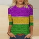 thumbnail image 1 of Fiudx Ofertas de La Semana Blusa Holgada con Estampado de Pascua y Cuello Redondo Retro de Manga Tres Cuartos a La Moda para Mujer, 1 of 4