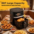 thumbnail image 3 of Bluebow 8QT Air Fryer, 8-in-1 Presets Electric Hot Oven with Digital LED Touchscreen, Non-stick Dishwasher-Safe Basket, Easy View Window, Black, 3 of 7