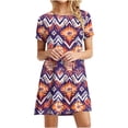 thumbnail image 2 of Offre Limitée Iumwxz Robe à Manches Courtes Col Rond pour Femmes Tendance Ligne A Décontractée Plissée Robe Courte Imprimé Floral Robes d'Été Décontractées pour Femmes Robe Douce et Confortable pour les Vacances, 2 of 7